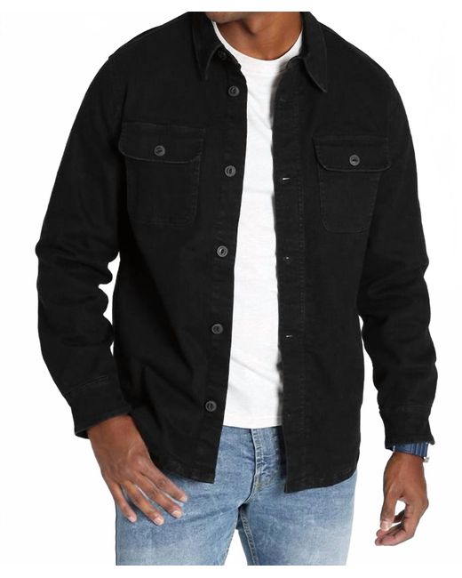 Jachs New York Men's Black Stretch Flannel Lined Denim Jacket