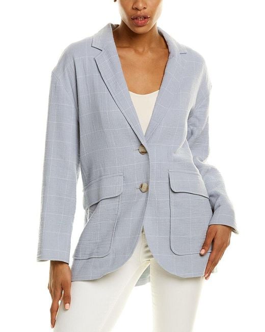 Madewell Chicago Gauze Linenblend Blazer in Blue Lyst