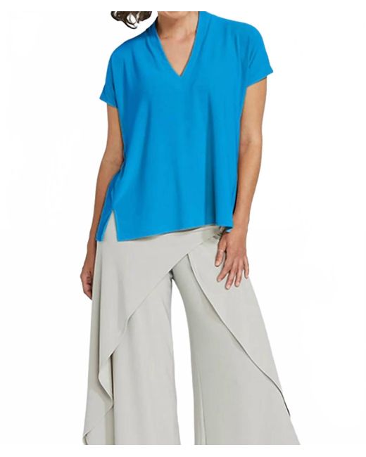 Sympli Blue Deep V Top