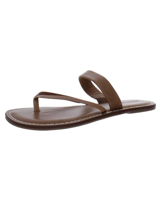 Bernardo Brown Leia Leather Slide Sandals