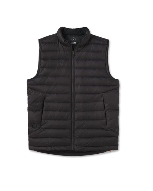 Cuts Black Insulated Vest for men
