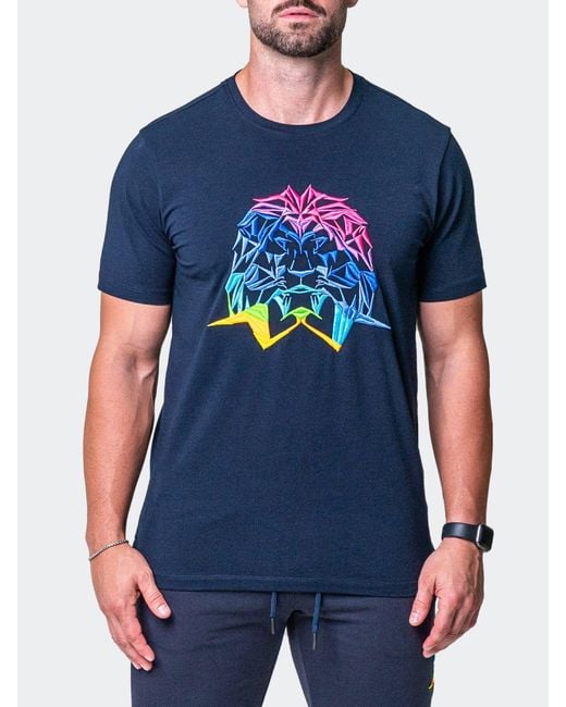 Maceoo Blue Signature Luxe Cotton Tee for men