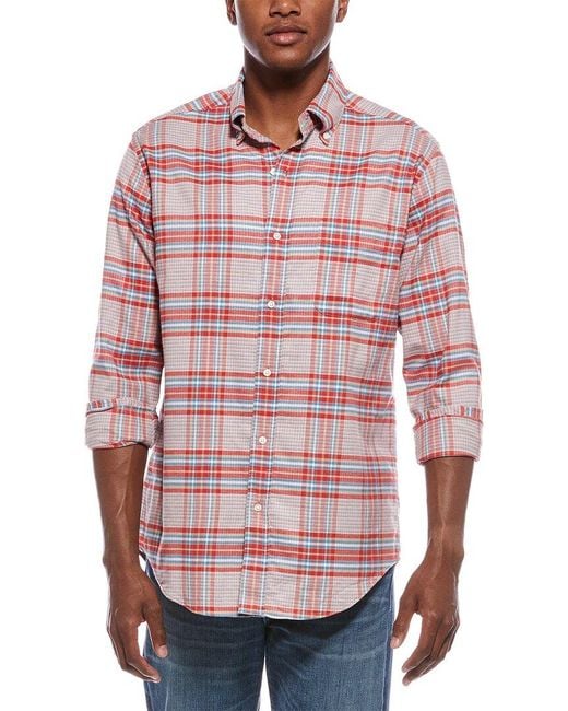 J.McLaughlin Red Collis Woven Shirt for men