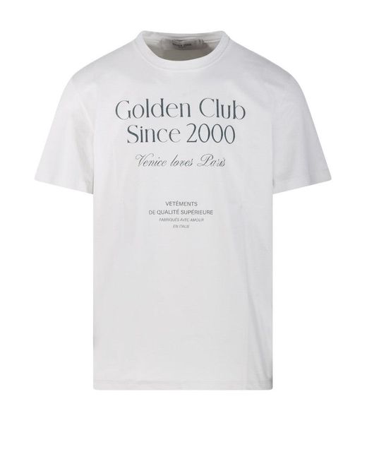 Golden Goose Deluxe Brand White Journey M's T-Shirt With Print for men