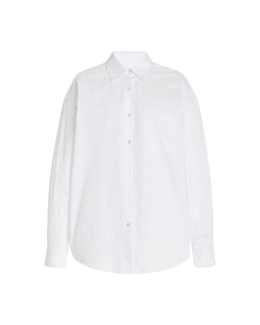 Solid & Striped White Jancy Cotton Button Up Top