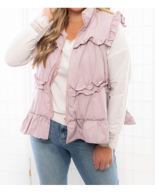 TCEC Pink Ruffle Trimer Vest