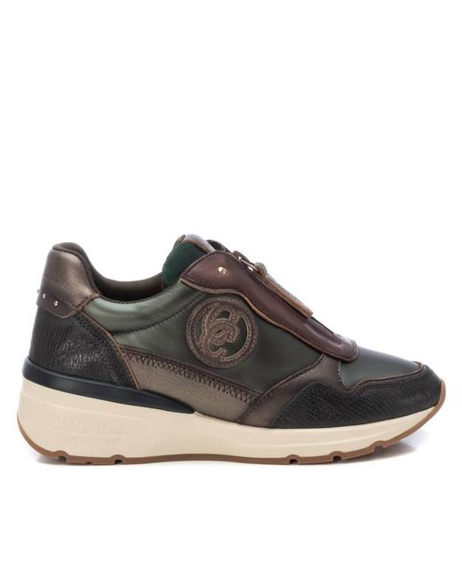 Xti Brown Leather Sneakers