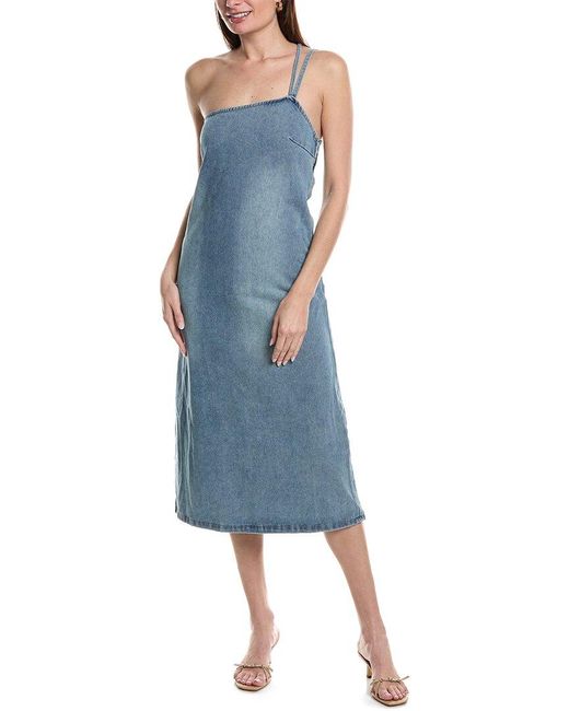 Moonsea Blue Denim Midi Dress