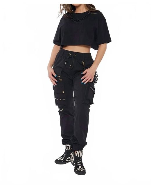Circular Path Black Cp Cargo Pant