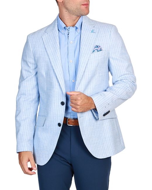 Tailorbyrd French Blue Striped Sport Coat for men