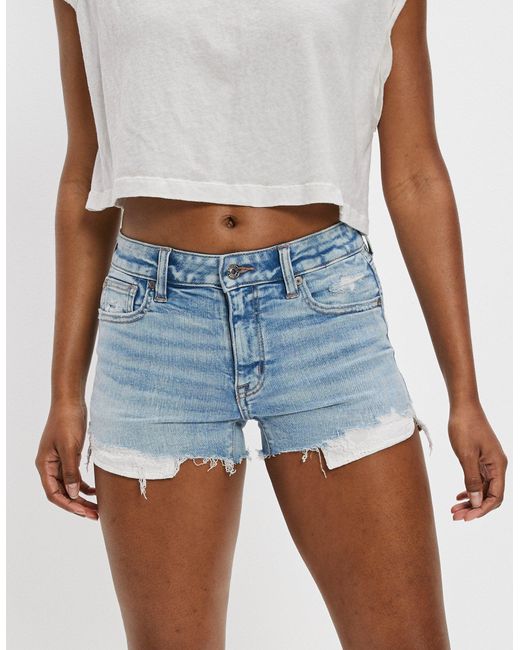 American Eagle Outfitters Blue Ae Next Level High-waisted Denim Short Short