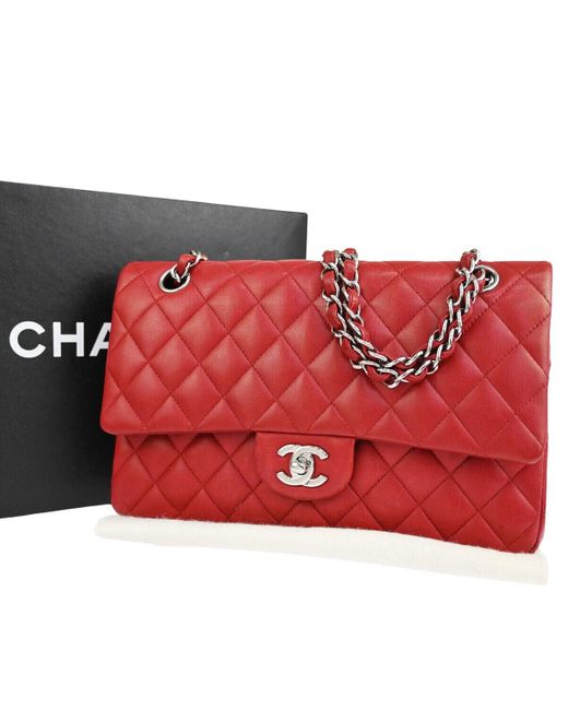 Chanel Red Timeless Leather Shoulder Bag (pre-owned)