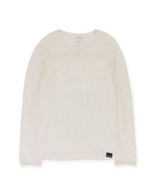 Courreges White Baseball Printed Mesh Long Sleeve T-Shirt for men