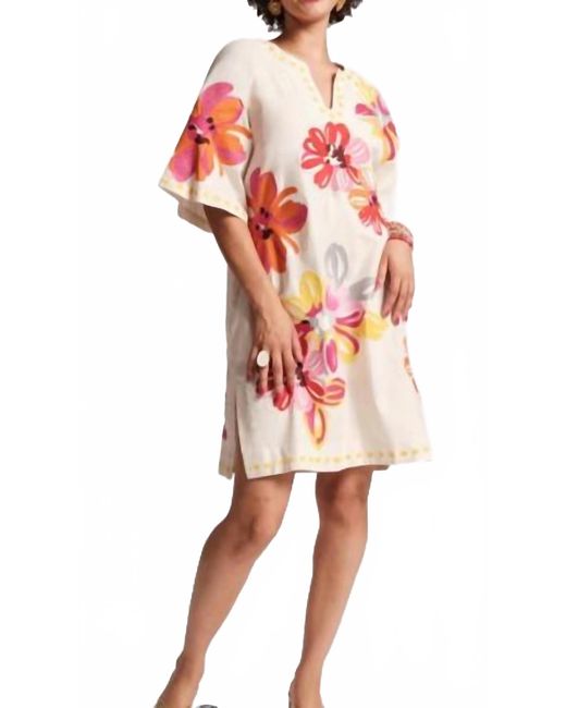 Frances Valentine Orange Charming Mini Caftan