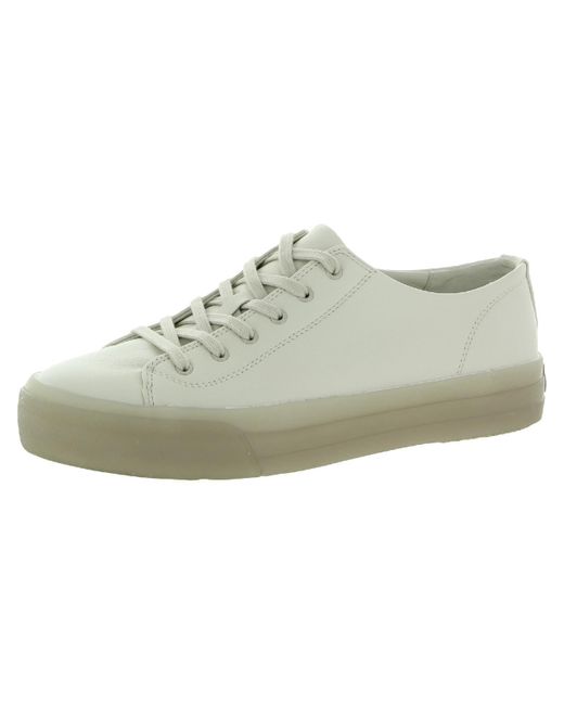 Vince White Heaton Leather Low Rise Casual And Fashion Sneakers