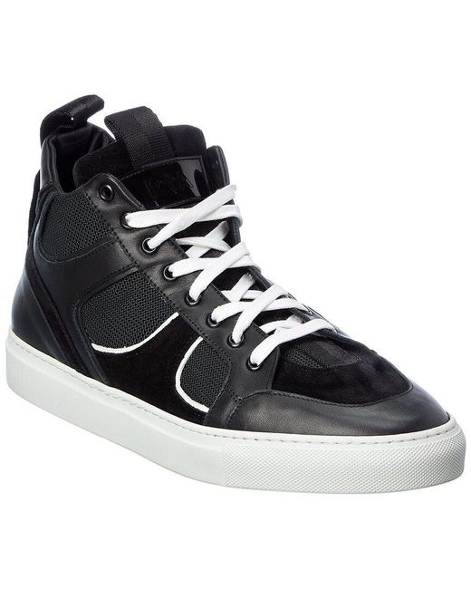 RTA Black Leather & Mesh Sneaker for men