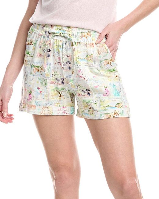 Splendid Yellow Coastal Linen-Blend Short