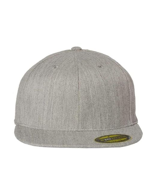 Flexfit Gray 210 Flat Bill Cap for men