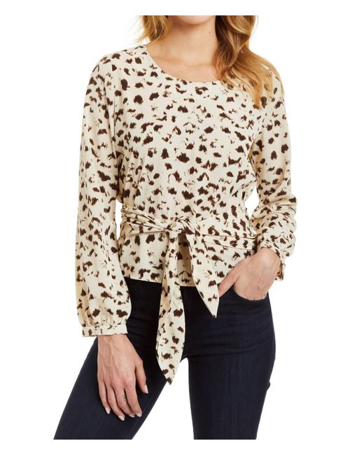 Drew White Claire Printed Blouse