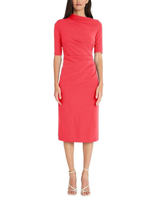 Maggy London Red Midi Dress
