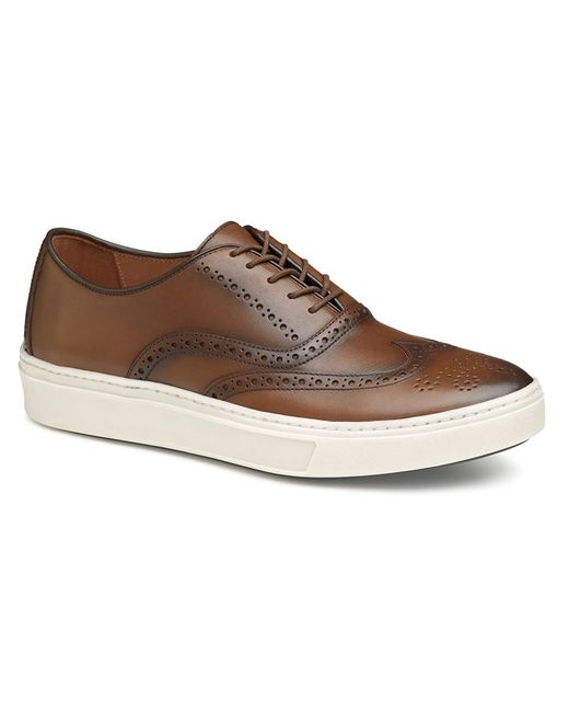 Johnston & Murphy Brown Hollins Leather Lifestyle Casual And Fashion Sneakers for men