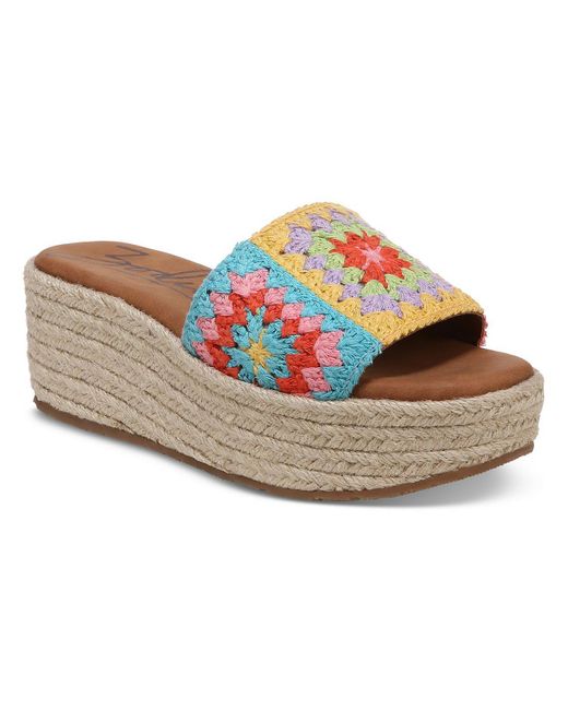 Zodiac Multicolor June Flower Crochet Espadrille Platform Sandals