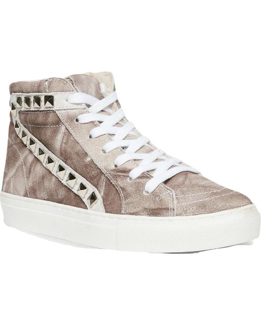 Steve Madden Metallic Tracey F Suede Lace-Up High Top Sneakers