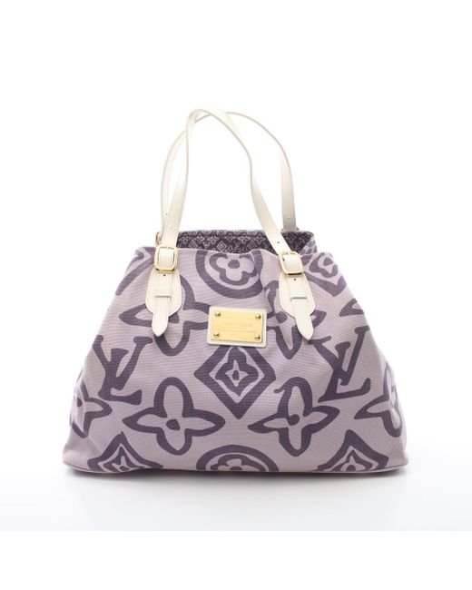 Louis Vuitton Taisienne Gm Cruise Line Lira Handbag Tote Bag Canvas Leather Purple
