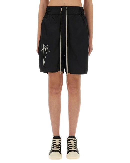Champion x Rick Owens Black Relaxed-Fit Knee-Length Shorts