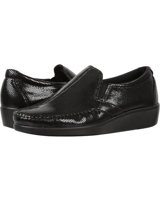 SAS Black Dream 2250-211 Loafer 10 Leather Moc Toe Slip-On Shoes Khd2140