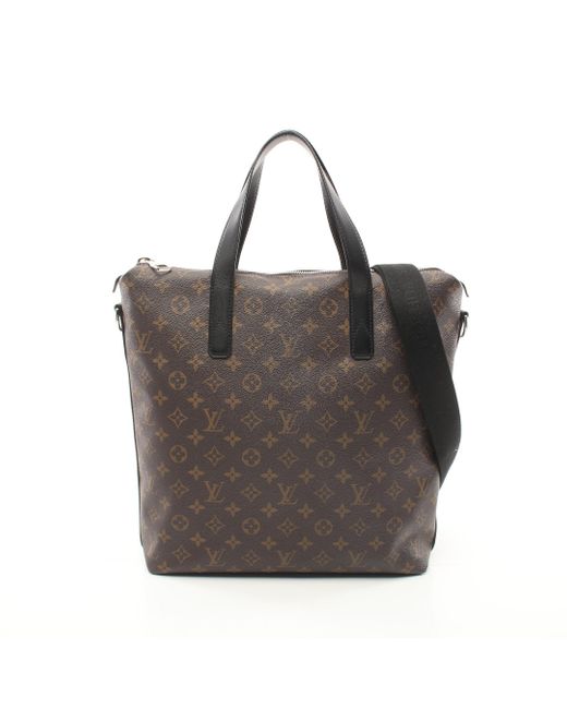 Louis Vuitton Gray Kitan Monogram Macassar Handbag Tote Bag Pvc Leather 2way