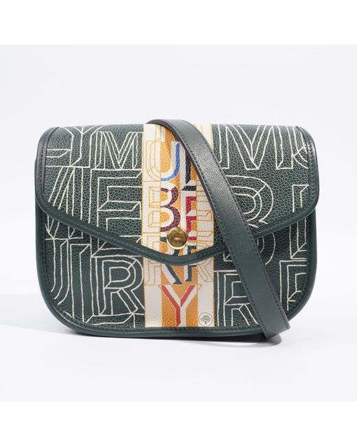 Mulberry Green Typography Mini Satchel Pattern Leather