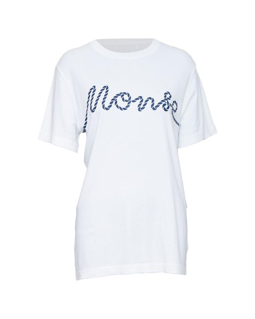 Monse Blue Cursive Rope Logo Print Tshirt