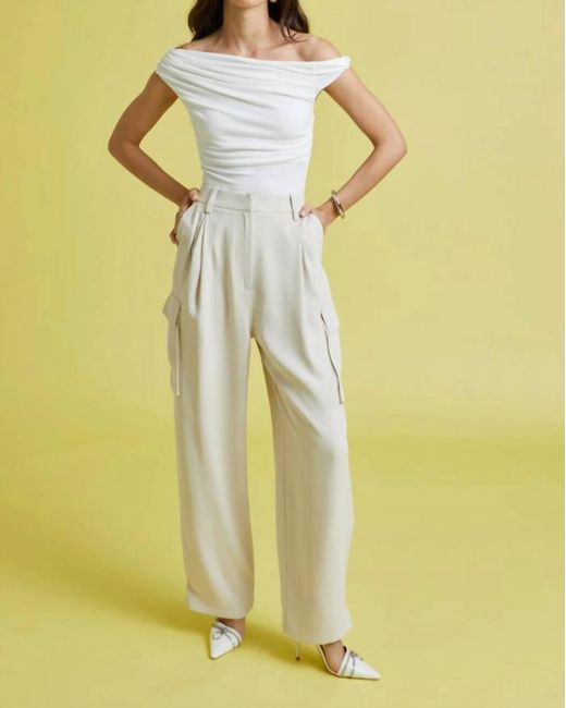 Astr Yellow Denison High Waisted Cargo Pants