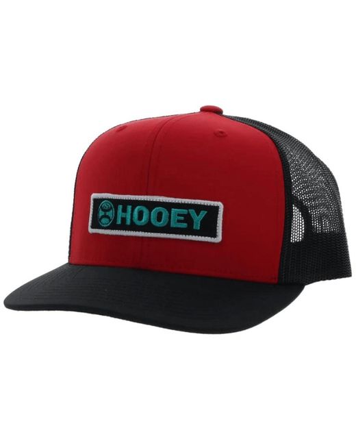 Hooey Red Lock-Up 6-Panel Snapback Cap for men