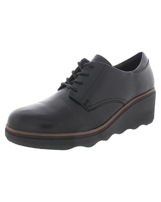 Clarks Black Mazy Hyannis Leather Lace-up Oxfords