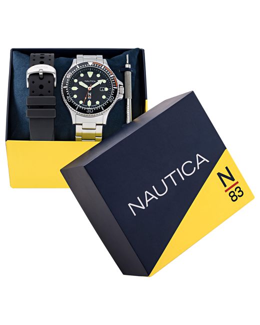 Nautica Blue Cocoa Beach Solar-powered Recycled Watch Box Set for men