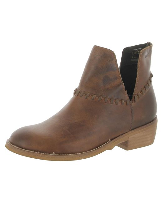 Musse & Cloud Brown Madison Leather Ankle Booties