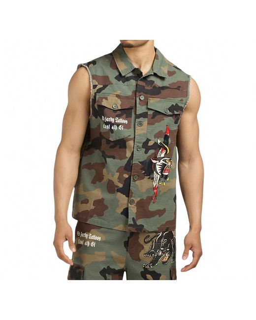 Ed Hardy Green Panther Twill Jacket for men