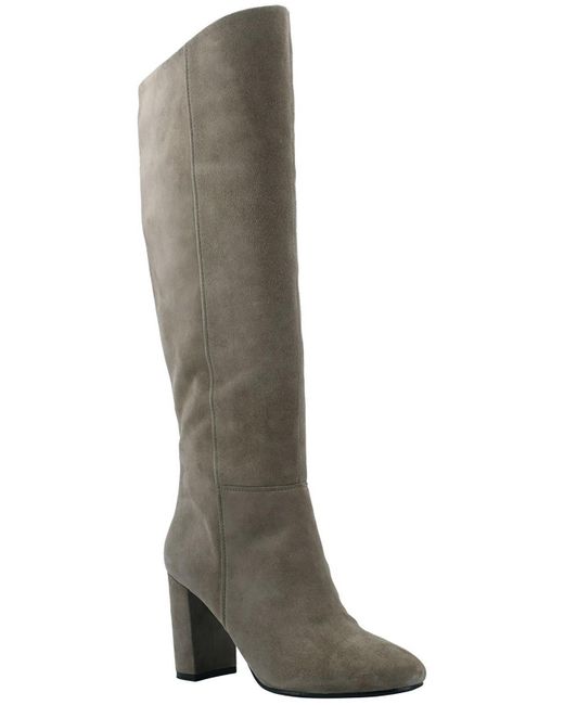 Calvin Klein Gray Almay Leather Tall Knee-high Boots