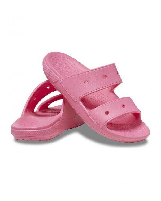 CROCSTM Pink Classic 206761-6vz Hyper Comfort Slip-on Slide Sandals Cro123