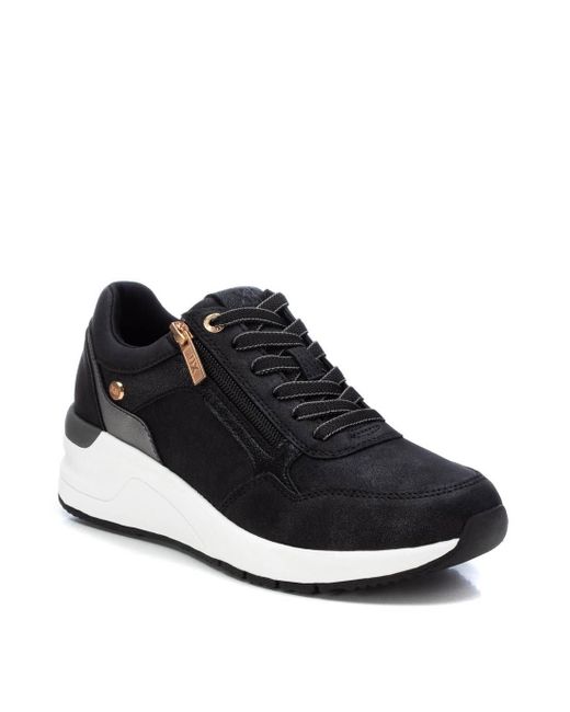 Xti Blue Wedge Sneakers By