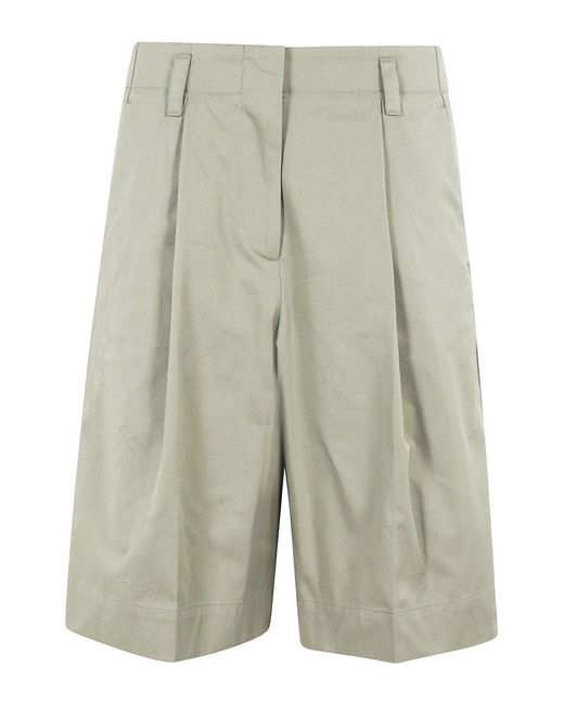 Roberto Collina Green Tailored Bermuda Shorts With Pleats