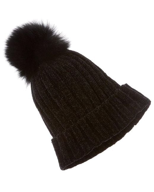 La Fiorentina Black Chenille Hat