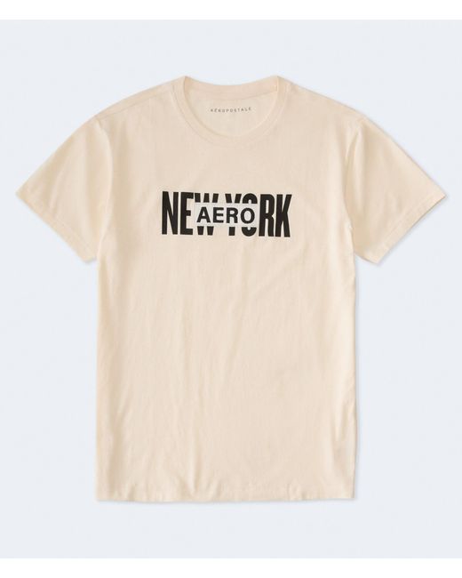Aéropostale Natural New York Block Appliqué Graphic Tee for men
