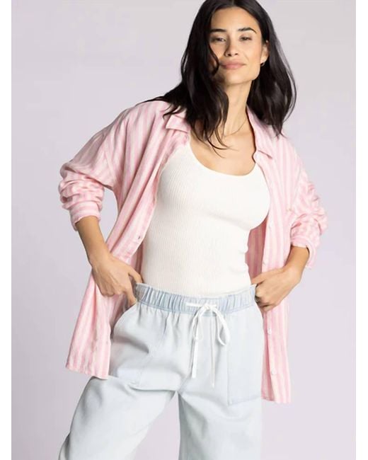Thread & Supply White Eden Striped Button Down Shirt