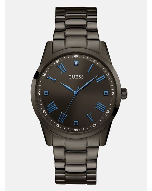 Guess Factory Black And Blue Diamond Analog Watch for men