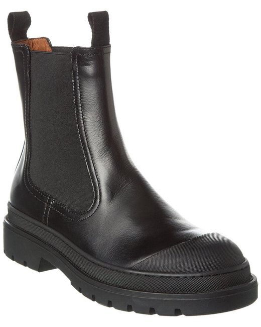 Aquatalia Black Kent Weatherproof Leather & Shearling Boot for men
