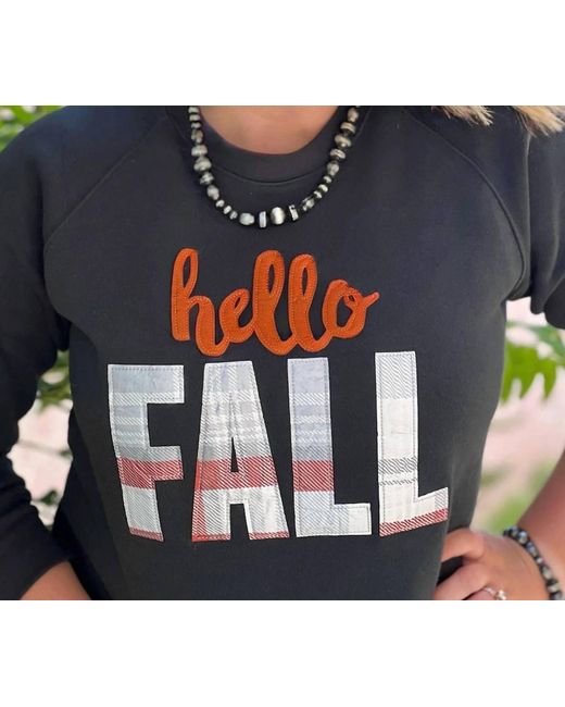 Texas True Threads Blue Hello Fall Applique Sweatshirt