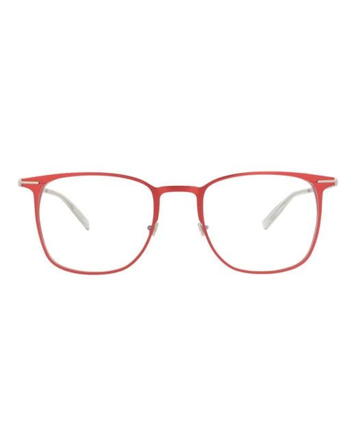 Montblanc Brown Square-Frame Alluminium Optical Frames for men